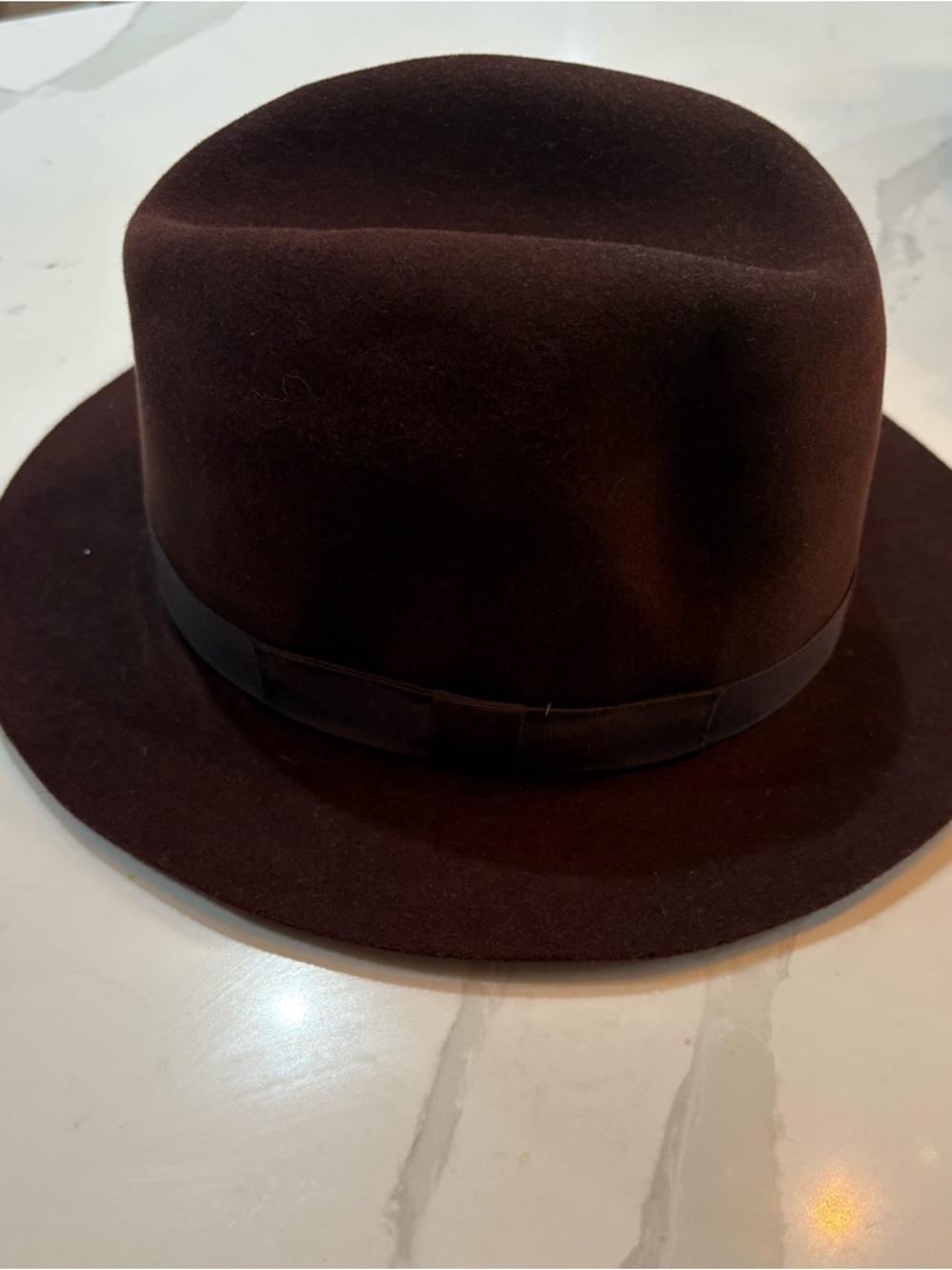 Fiorentina Men's Brown Felt Fedora Hat Fur Felt Large Italy